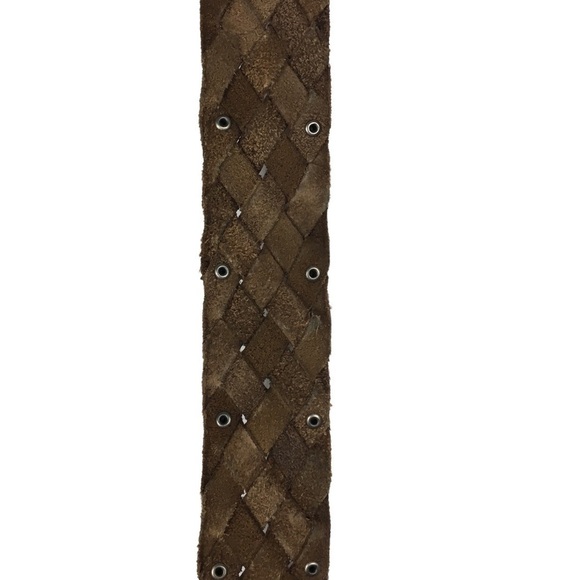 AMERICAN EAGLE Braided Leather Belt Stud Details Western Equestrian Rodeo S/M - Picture 11 of 15